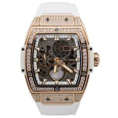 647.OE.2080.RW.1604 | Hublot Spirit Of Big Bang Moonphase King Gold White Pave watch. Buy Online