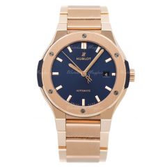 548.OX.7180.OX | Hublot Classic Fusion King Gold Blue Bracelet 42 mm watch. Buy Online
