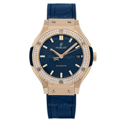 565.OX.7180.LR.1104 | Hublot Classic Fusion Blue King Gold Diamonds 38mm watch. Buy Online