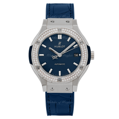 565.NX.7170.LR.1104 | Hublot Classic Fusion Blue Titanium Diamonds 38mm watch. Buy Online