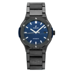 585.CM.7170.CM | Hublot Classic Fusion Ceramic Blue Bracelet 33mm watch. Buy Online