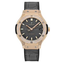 565.OX.7081.LR.1104 | Hublot Classic Fusion Racing Grey King Gold Diamonds 38mm watch. Buy Online