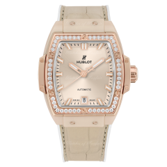 665.CZ.898B.LR.1204 | Hublot Spirit Of Big Bang Beige Ceramic King Gold Diamonds 39 mm watch. Buy Online