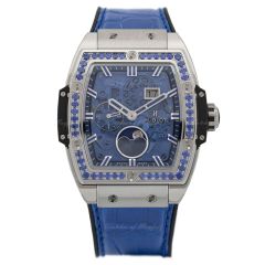 647.NX.5171.LR.1201 | Hublot Spirit of Big Bang Moonphase Titanium Dark Blue 42 mm watch. Buy Online