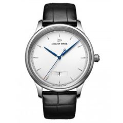 J017530240 | Jaquet-Droz Grande Heute Minute Quantieme Silver 43 mm watch.