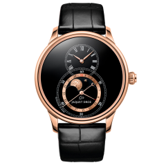 J007533201 | Jaquet Droz Grande Seconde Moon Black Enamel 43 mm watch. Buy Online