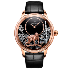 J005023281 | Jaquet Droz Petite Heure Minute Relief Monkey Red Gold
