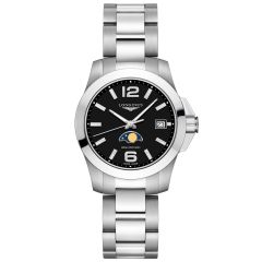 L3.381.4.58.6 | Longines Conquest Moonphase Quartz 34 mm watch | Buy Now