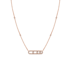 4322 |Messika Baby Move Pave Pink Gold Necklace. Buy online.