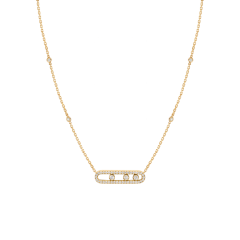 Messika Baby Move Pave Yellow Gold Necklace 4322