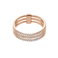 5439YG | Messika Gatsby Three Rows Pink Gold Diamond Ring | Buy Now