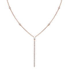 Messika Gatsby Vertical Bar Pink Gold Necklace 5448