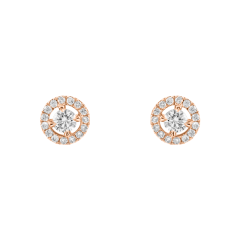 6991 | Messika Joy Round Diamonds 2x0.10 ct Pink Gold Earrings.