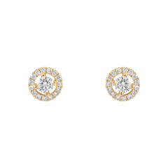 6991 | Messika Joy Round Diamonds 2x0.10 ct Yellow Gold Earrings.