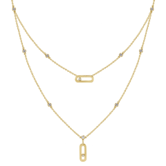 Messika Move Uno 2 Rows Yellow Gold Necklace 8852