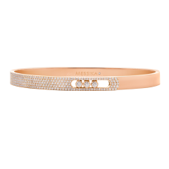 10093 |Buy Messika Move Noa PM Pave Pink Gold Diamond Bangle Size XS