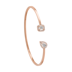 Messika My Twin Toi & Moi Pink Gold Diamond Thin Bangle Size M 7222