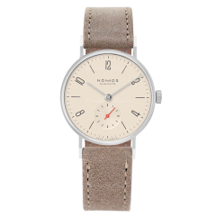 150 | Nomos Tangente Champagne Manual Beige Leather 33 mm watch | Buy Now