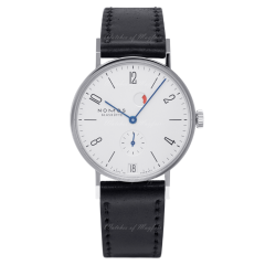 131 | Nomos Tangente Date Power Reserve Manual Black Leather 35 mm watch | Buy Now