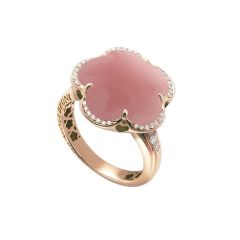 15628R | Pasquale Bruni Bon Ton Rose Gold Pink Chalcedony Diamond Ring