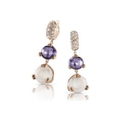 Pasquale Bruni Sissi lo Amo Rose Gold Quartz Amethyst Topaz Diamond Earrings 14562R