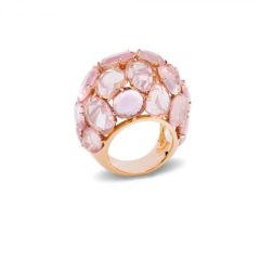 A.B006/O7/QR | Buy Pomellato Capri Rose Gold Rose Quartz Ring Size 54