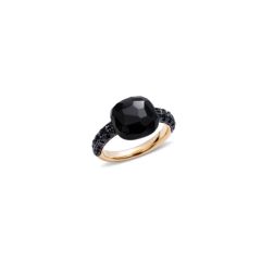 PAB1040_O7000_DBKON | Buy Pomellato Capri Rose Gold Onyx Diamond Ring