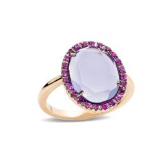 Pomellato Colpo di Fulmine Rose Gold Amethyst Ruby Ring A.B307/O7OIRU