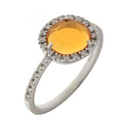 A.B106R/B9/OO Pomellato Colpo di Fulmine White Gold Opal Diamond Ring