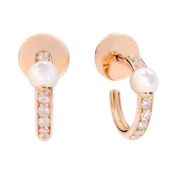 POB9090_O7000_DBIMP | Pomellato M'ama Non M'ama Rose Gold Pearl Diamond Earrings