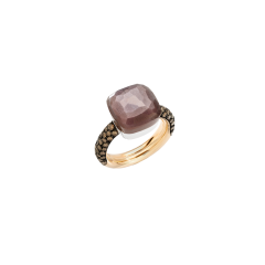Pomellato Nudo Maxi Rose and White Gold Moonstone Diamond Ring PAB4010_O6BKR_BRADD
