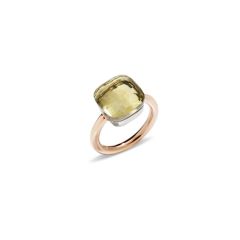 PAB2010_O6000_000QL | Pomellato Nudo White and Rose Gold Quartz Ring Size 53