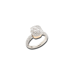 Pomellato Nudo Solitaire White and Rose Gold Diamond Ring PAC2028_O6WHR_DB000