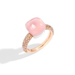 PAC0040_O7000_BRCQR | Pomellato Nudo White and Rose Gold Diamond Quartz Ring