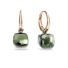 POB2010_O6000_000PA | Pomellato Nudo White and Rose Gold Prasiolite Earrings