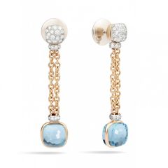 Pomellato Nudo White and Rose Gold Topaz Diamond Earrings POB9051_O6000_DB0OY