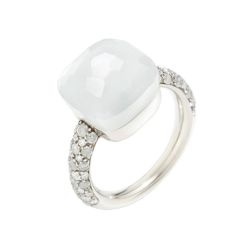 Pomellato Nudo White Gold Moonstone Diamond Ring A.B401BBI2ADB