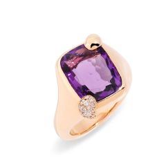 Pomellato Ritratto Rose Gold Amethyst Diamond Ring PAB7082_O7000_DB0OI