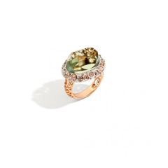A.B402BR9O7PA|Pomellato Tango Rose Gold Prasiolite Diamond Ring Size54