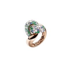 A.B506BI7TZZ |Pomellato Tango Rose Gold Gemstones Diamond Ring Size 54
