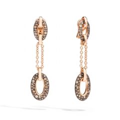 POB7050_OADRK_DBR00 | Pomellato Tango Rose Gold and Silver Diamond Earrings
