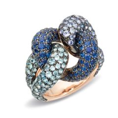 PAB6061_OADRK_0TNZF | Buy Pomellato Tango Rose Gold and Silver Sapphire Ring
