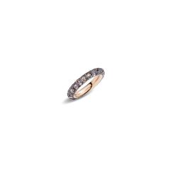 Pomellato Tango Rose Gold Burnished Silver Brown Diamond Ring A.A806/BRO7/A