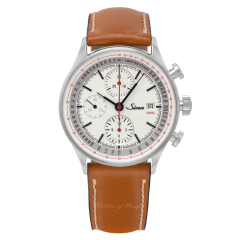 910.020 X141 | Sinn 910 SRS Chronographs-instruments White Dial Brown Leather 41.5 mm watch. Buy Online