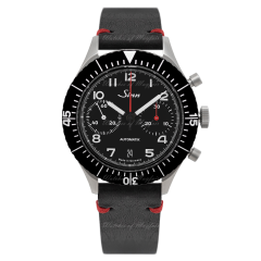 158.010 | Sinn 158 Instrument Chronographs Black Dial Leather 43mm watch. Buy Online