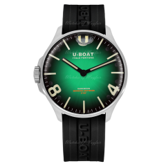 8702/C | U-BOAT Darkmoon Steel 44 mm Green SS Soleil watch. Buy Online