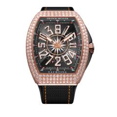 V 41 CH YACHT D (NR) 5N BLK BLK | Franck Muller Vanguard Yachting Crazy Hours Diamonds 41 x 49.95 mm watch | Buy Now 