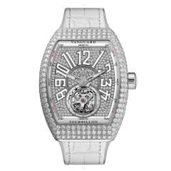 V 41 T D CD (BC) AC DM WH | Franck Muller Vanguard Tourbillon Diamonds 41 x 49.95 mm watch | Buy Now