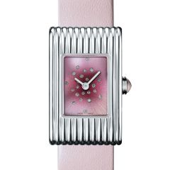 WA030516 - Boucheron Reflet Small Anniversary Edition watch in stainless steel, pink dial with diamonds. Buy Online