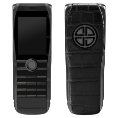 X7221-110-01 | XOR Titanium X2 Ebony Black Alligator Leather phone. Buy Online